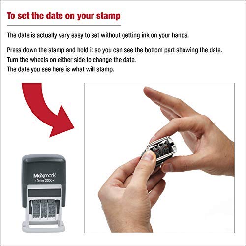 MaxMark Dater 2000, Self Inking Small Date Stamp with Black Ink