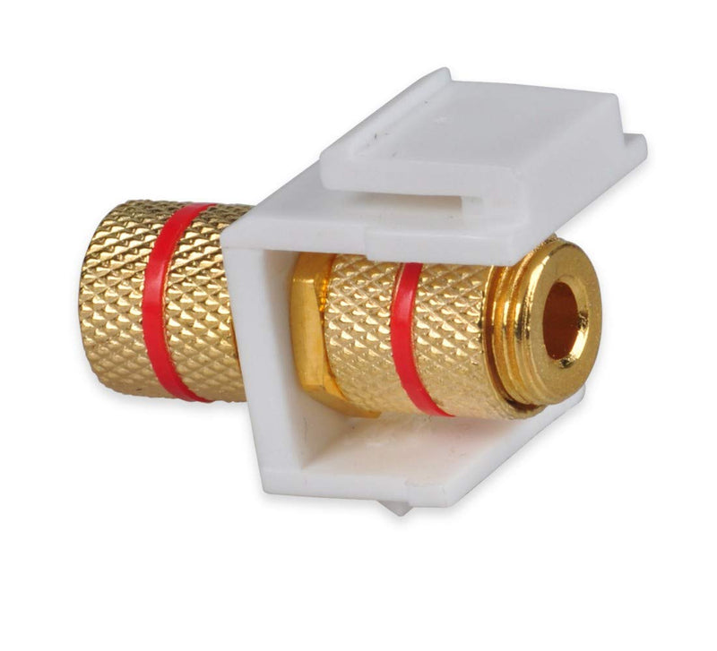 Besmelody Speaker Post Snap-in Banana Keystone Jack - White, 10pcs