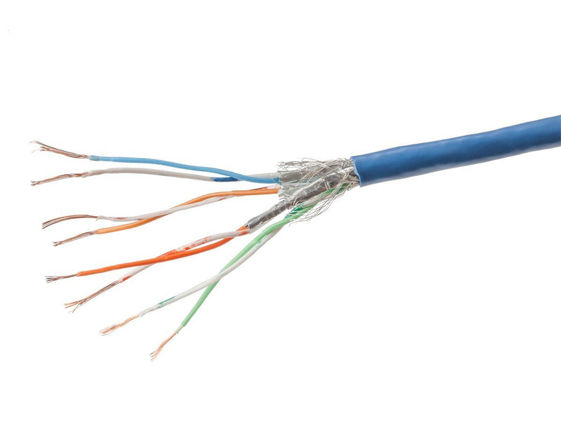 Monoprice Cat7 Ethernet Patch Cable - 5 Feet - Blue | Network Internet Cord - Flexboot RJ45 Stranded 600Mhz S/FTP CMX Pure Bare Copper Wire 26AWG - Entegrade Series 5ft