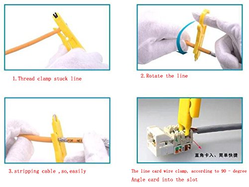 (2IN1) Mini Wire Stripper Crimper Pliers Crimping Tool Cable Stripping Wire Cutter Punch Down Cutter for RJ45 Cat5 Network Wire Cable,Data Telephone cable,Computer UTP Cable (2-Pack,Wire stripping)