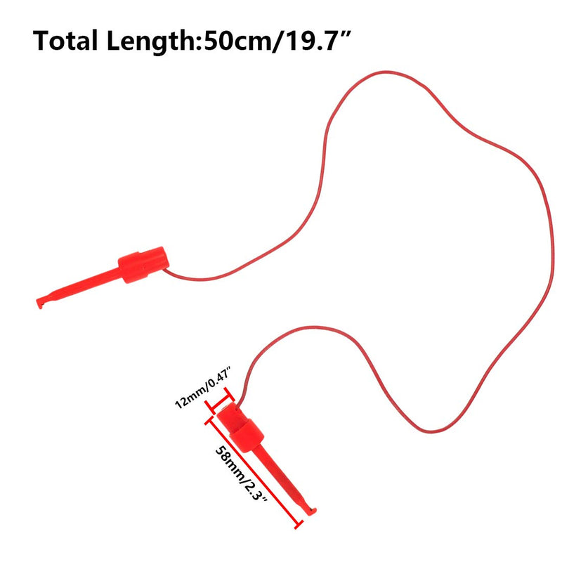 Dahszhi Testing Hook Clip Probe Test Leads Electronics Silicone Test Leads 50cm/19.7Inch Length - 5pcs 1.64ft Length Long Hook