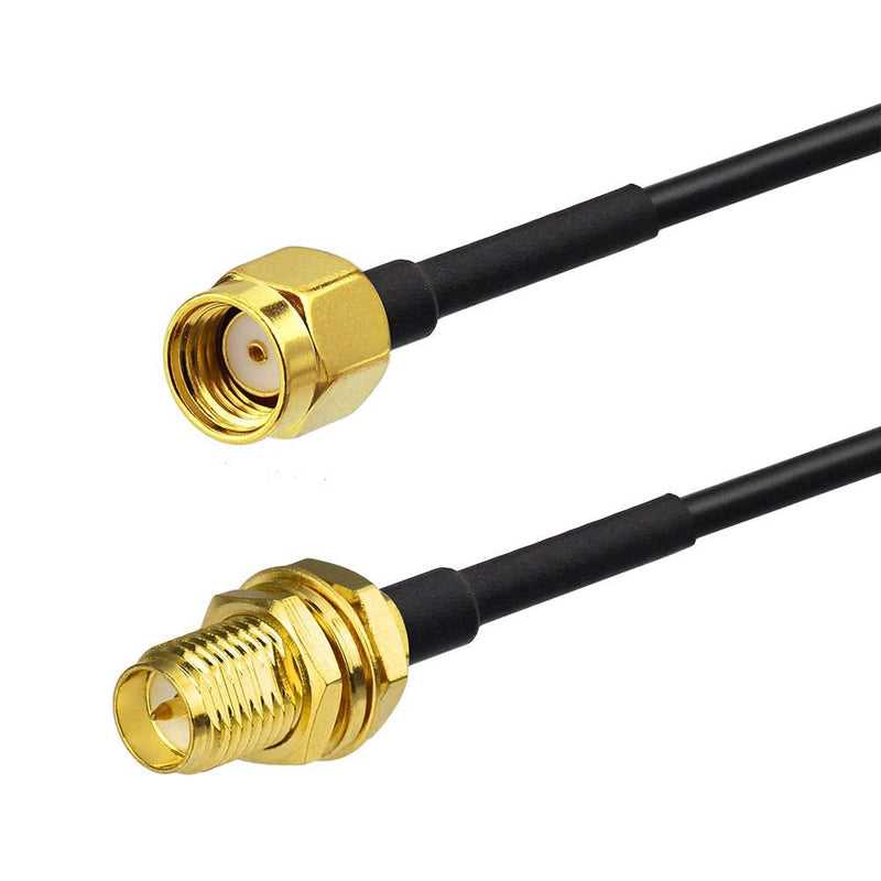 Bingfu RP-SMA Male to RP-SMA Female Bulkhead Mount RG174 WiFi Antenna Extension Coaxial Cable 1m / 3 feet (2-Pack) for WiFi Router Security Camera Wireless Mini PCI Express PCIE Network Card Adapter 2-Pack