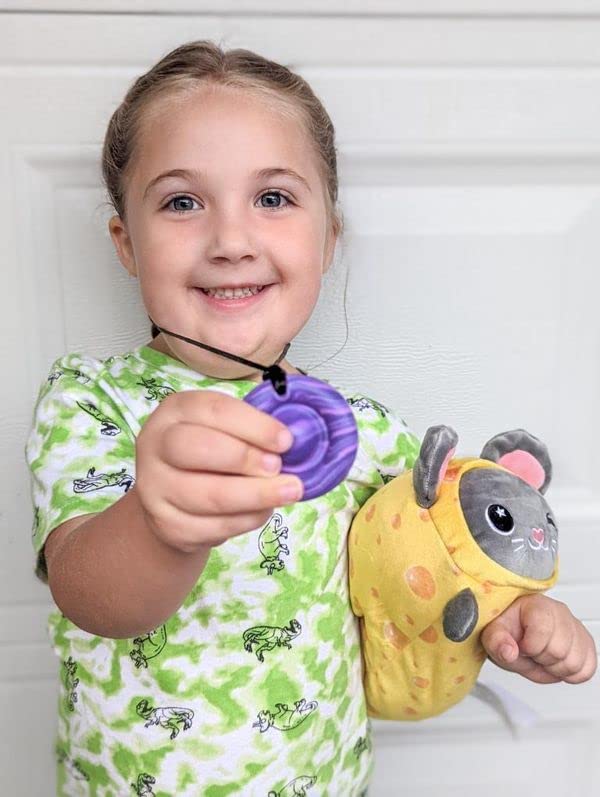 Munchables Sensory Bubble Popper Chew Necklace and Fidget Toy Combination for Kids and Adults (Wavy Navy) Wavy Navy