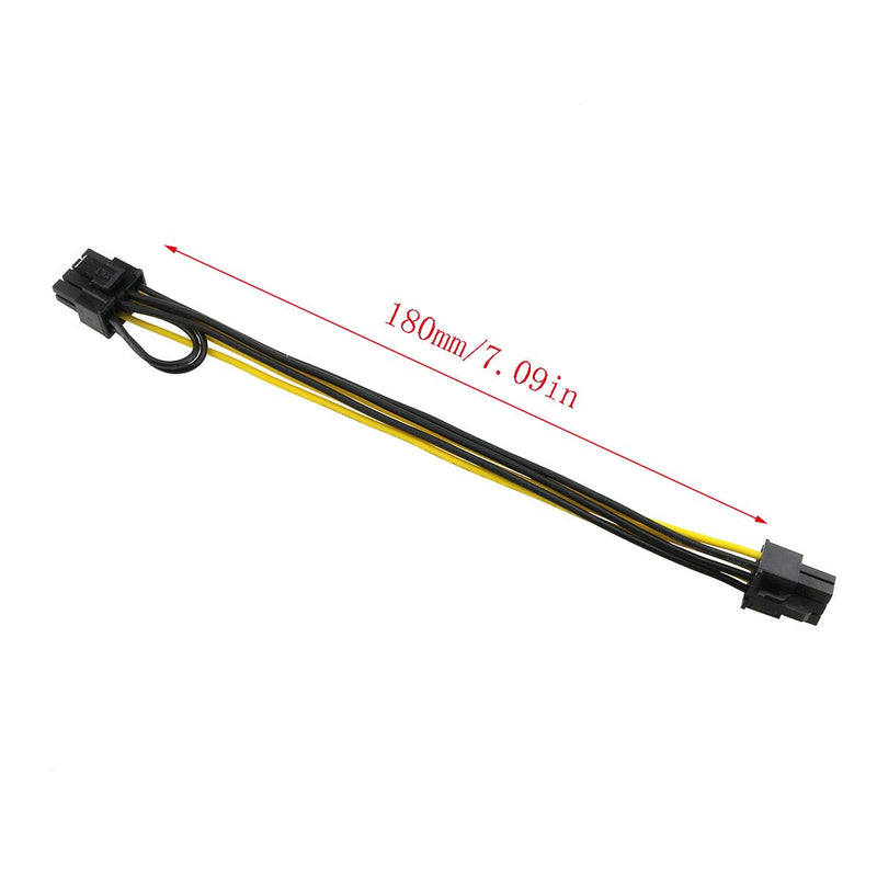 E-outstanding PCIe 6pin to 8pin Adapter Power Extension Cable 2PCS PCI-e 6-pin Male to 8-pin Male Converter Adapter Cable for PCI Express 6+2-pin (6-pin/8-pin) Powered GPU Video Card 20cm / 8 inch