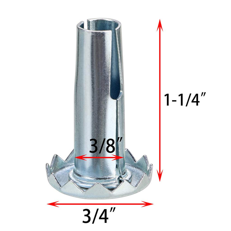 Skelang 12 Pcs Caster Sockets Metal Caster Stem Sleeve,Wheel Socket Furniture Insert for Stem Caster, Grip Ring Caster, Chair Legs, Wooden Furniture Replacement