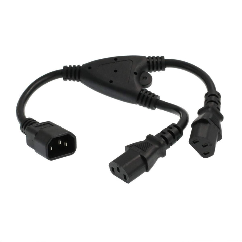 UPS PDU Computer Power Splitter Y Cord IEC320 C14 to 2 x IEC320 C13 10A 250V Extension Cable 12'' C14-2xC13 60cm