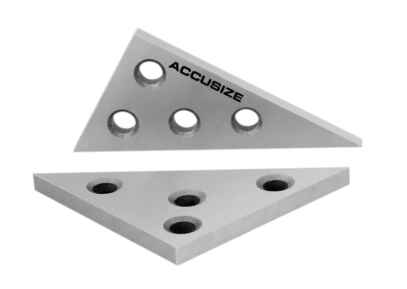 Accusize Industrial Tools 2 Pcs Solid Angle Plate Set, 30-60-90 Deg and 45-45-90 Deg, 3610-9010