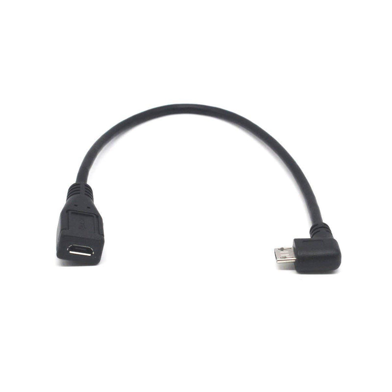 Micro USB Left Angle,Micro USB Extension Cable, 2-Pack 90 Degree Micro-B Male to Female Extension Cable, Data Transferring Cable Suitable for Samsung, HTC, Huawefti, Driving Recorder,Sony and More