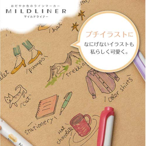 Zebra Highlighter Mildliner, 5 Friendly Color Set (WKT7-N-5C) pack of 1