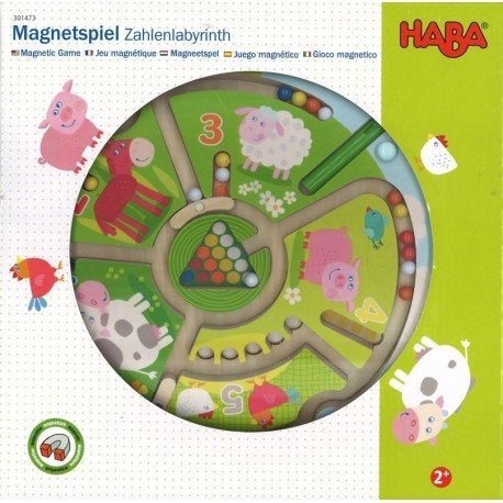 HABA Number Maze Magnetic Game STEM Toy Encourages Color Recognition, Fine Motor & Counting