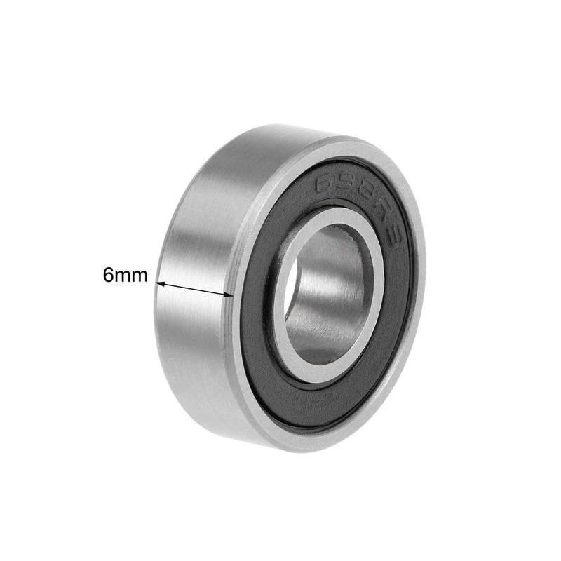 uxcell 698-2RS Deep Groove Ball Bearings Z2 8mm x 19mm x 6mm Double Sealed Carbon Steel 8pcs 8mmx19mmx6mm 8