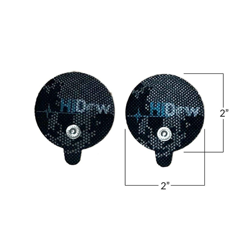 HiDow Tens Unit Replacement Stim Pads Large Round Electrodes | Premium Quality Large Electrode Pads Competable with Hi-Dow | IQ Massager | Healthmateforever TENS Units