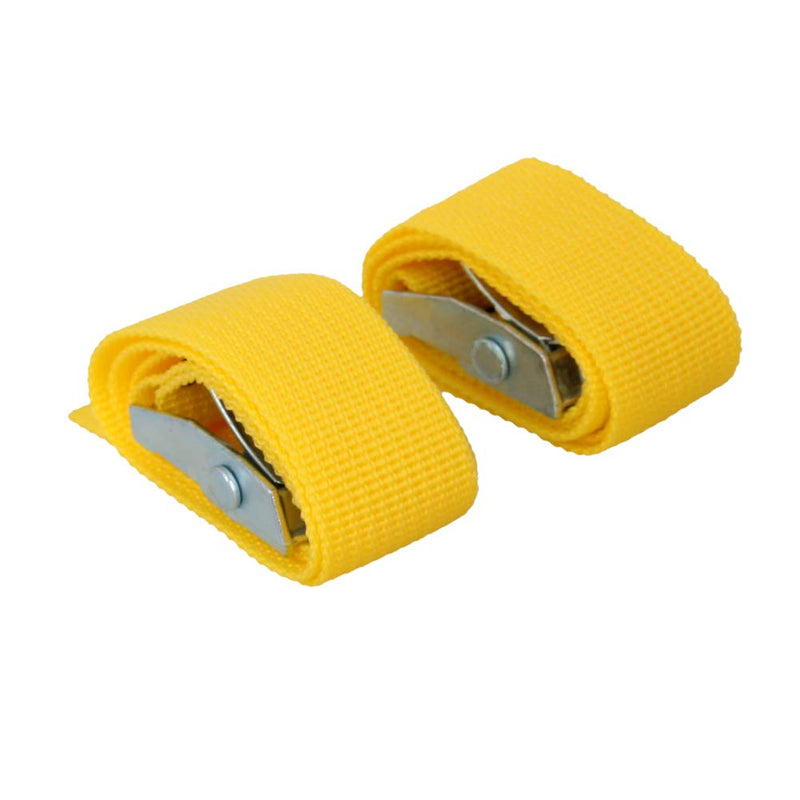 MroMax 0.98" Width x 1.64ft Length Lashing Straps Polypropylene Cam Buckle Lashing Straps 250Kg Load Cargo Tie Down Strap 25mm x 0.5m for Moving Cargo Yellow Tone 2Pcs 12m