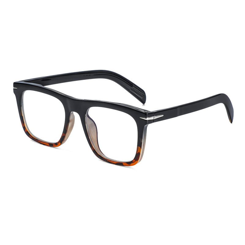 NIDOVIX Trendy Square Blue Light Blocking Glasses for Men Women, Fashion Frame Non-prescription Computer Glasses Black/Tortoise 50 Millimeters