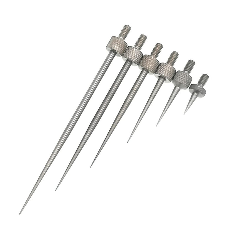 SUXING needle measuring inserts for dial indicators, measuring insert rounded steel R 0.15 mm, pin length 7/13/22/30/40/50 mm, thread M2.5 one set