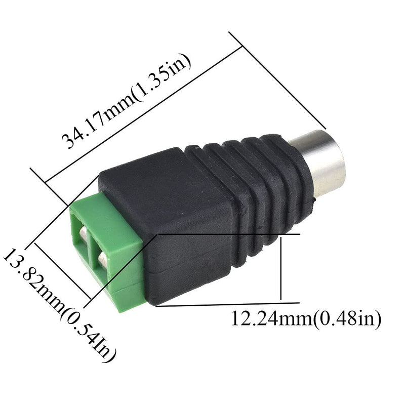 Hao Pro RCA Connector Adapter Plugs Screw Female Jack Set Wire Easy to Convert No Need Solder Grip Cable Tight for Audio Video Speaker 10 Pcs Female-10Pcs