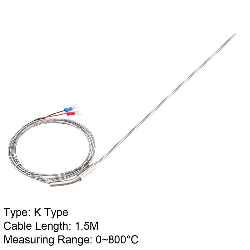 uxcell K Type Thermocouple Temperature Sensor Probe 3x300mm (0 to 800C) 5ft Temperature Controller