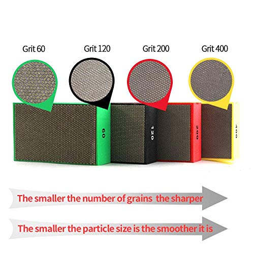 Z-LEAP Diamond Hand Polishing Pads 3-Pcs Set for Granite Marble Concrete Glass Sanding Block