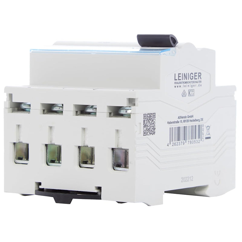 LEINIGER/residual current circuit breaker/residual current circuit breaker/FI switch/RCD / 2-pole / 4-pole / 25A / 40A / 63A / 30mA / Type A/VDE certified (4-pole 63A) 4-pole 63A