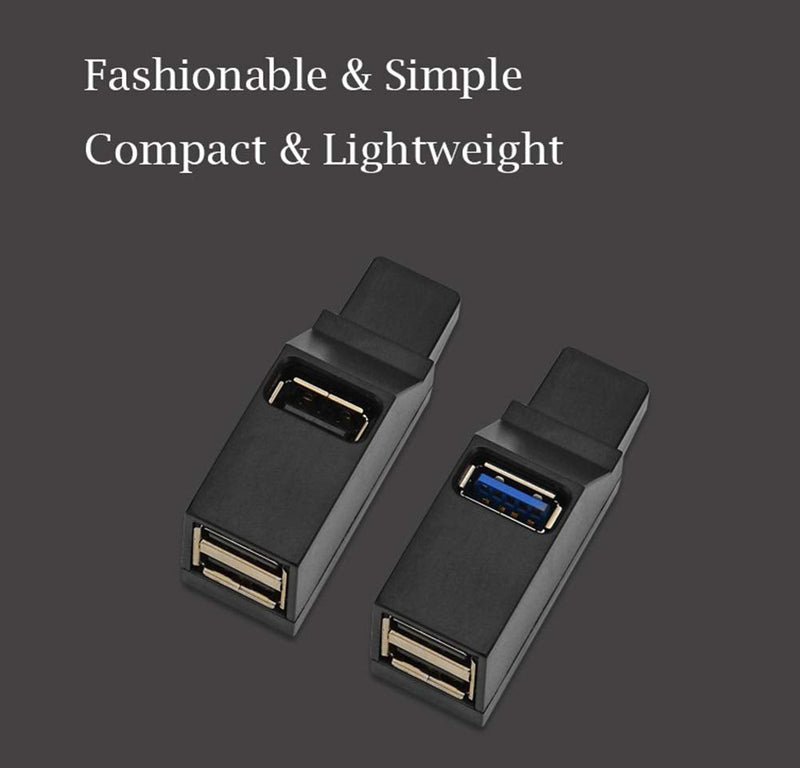 EXKOKORO 3-Port USB 3.0/2.0 Data Hub, 2 x USB2.0/1 x USB 3.0 Mini Portable Fast High Speed USB Splitter Hub Transfer, Compatible with PC Notebook Laptop Computer Mac Linux Windows