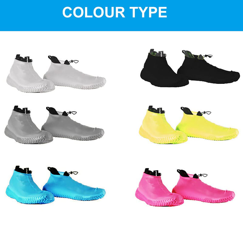 Waterproof Shoe Covers Reusable Silicone Cover Shoes Rain Boots for Men Women Kid, Galoshes Rubber Overshoes for Kitchen Outdoors Garden etc (Large, Pink) Large