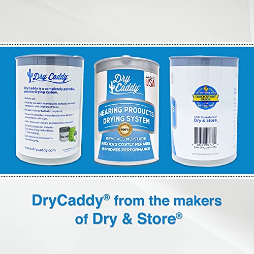 DryCaddy by Dry & Store | Dry Aid Kit - Protection Against Moisture Damage for Hearing Aids, Cochlear Implants and Other Electronic Instruments
