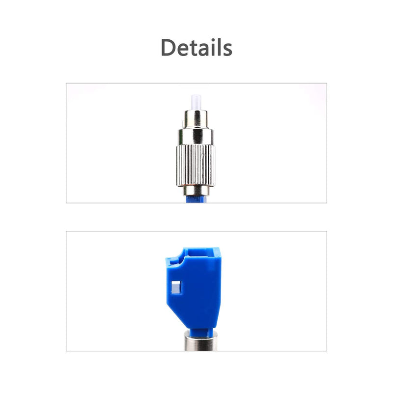 KELUSHI Fiber Optic Connector, FC Male to LC Female Hybrid Optical Fiber Convertor Adapter Compatible with Optical Power Meter Visual Fault Locator 1 Blue