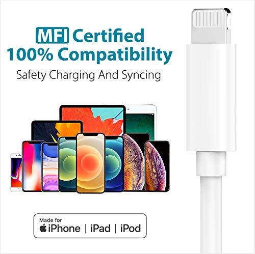 iPhone 12 Fast Charger Cable USB C to Lightning Cord - 3 Pack 6ft MFi Certified Charging Cord - Type C Port Support Quick Charging Syncing for iPhone 12 Mini Pro Max 11 SE(2020) X XS XR 8 Plus