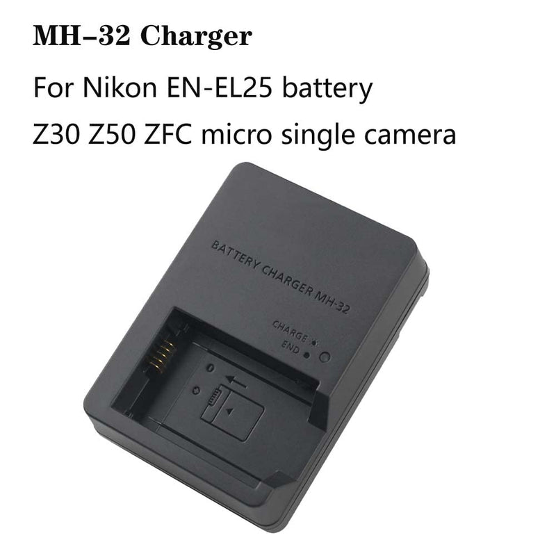 MH-32 MH32 Camera Battery Charger Compatible with Nikon Z30 Z50 ZFC Z50II Camera Charger EN-EL25 EL25 Battery Charger Power Supply