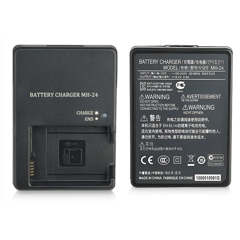 Camulti MH-24 Battery Charger Fast Charging for Nikon EN-EL14 Battery P7100 P7000 D3100 D5200 D5100 Camera