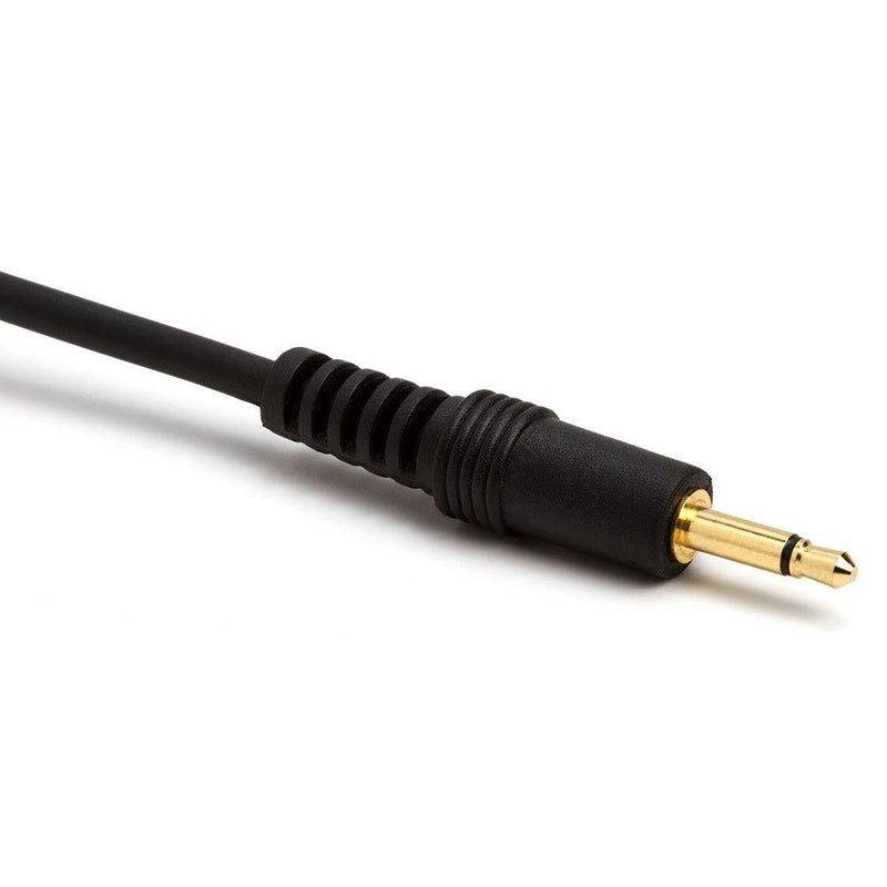 Cmple - 6ft Black Audio Cable 3.5mm 1/8 inch Mono Male to RCA Mono Male Connectors (Gold Plated) - 6 Feet