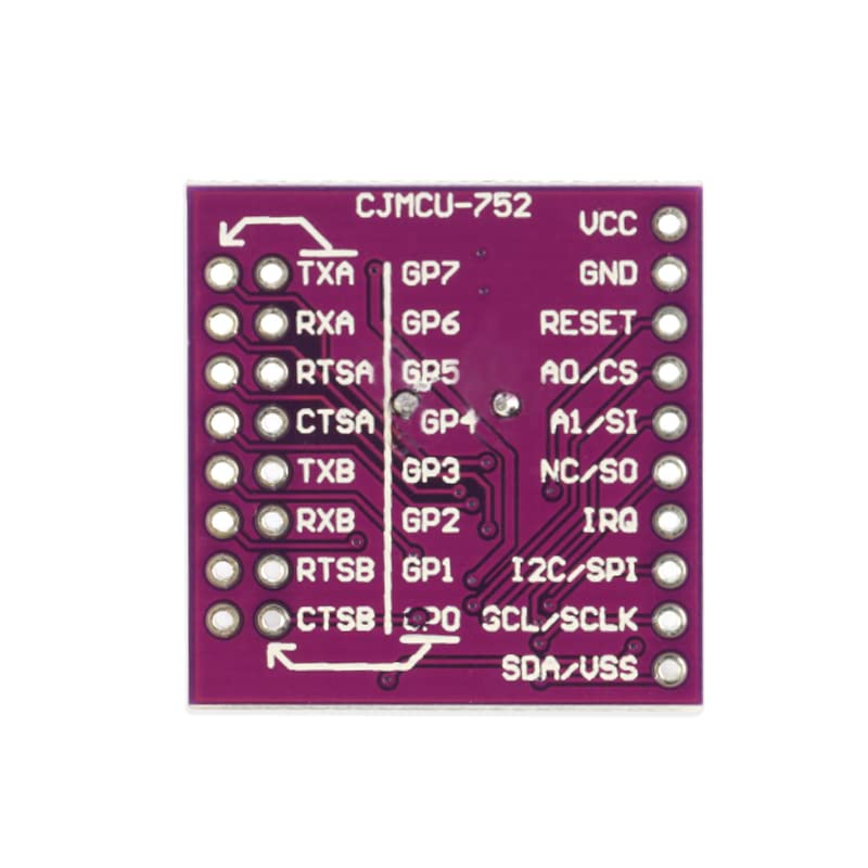 JESSINIE 2Pcs SC16IS752 I2C SPI to UART Serial Adapter Module Dual Channel UART Conversion Module I2C/SPI Communication Module with Pins
