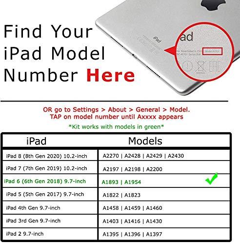 Touch Screen Replacement for iPad 6 9.7 inch 2018, Digitizer Replacement for iPad 6 th Gen A1954 A1893 Without Home Button+ Pre-Installed Adhesive + Professional Tool Kit(White)