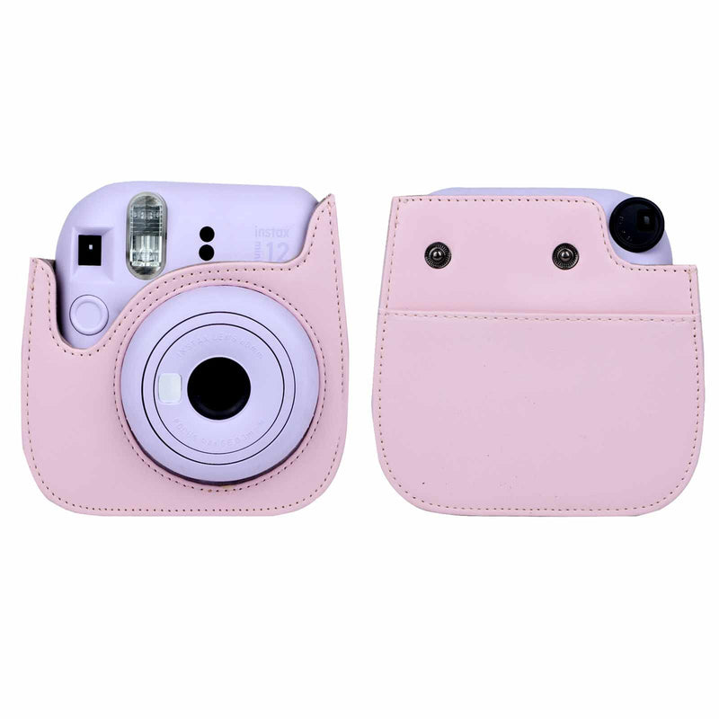 HeIiLan Camera Case Suitable for Instax Mini 11/9/8/8+, with Adjustable Strap/Photo frames/Border Stickers/Lens Cloth (Pink) Pink