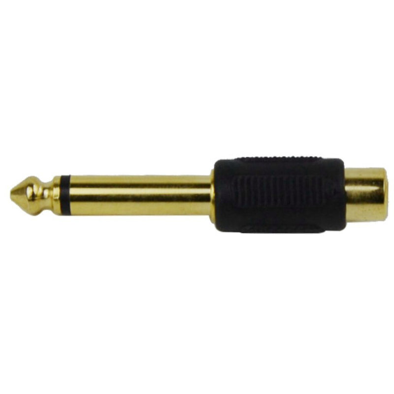 CESS 6.35mm 1/4 Inch TS Plug to RCA Female Jack Audio Adapter, Gold Plated (jcx) (10 Pack)