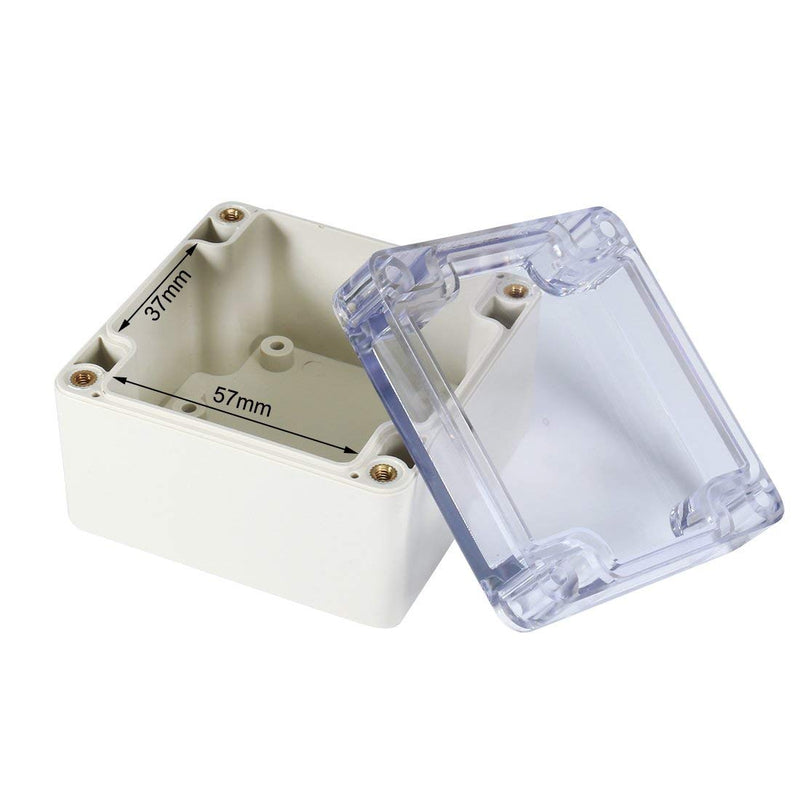 Awclub ABS Plastic Junction Box, Dustproof Waterproof IP65 Electrical Box - Universal Project Enclosure Grey, with PC Transparent/Clear Cover 3.3"x3.2"x2.2"(83mm x 81mm x 56mm) 3.3"x3.2"x2.2"