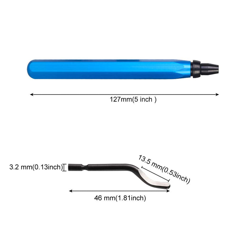 CGBOOM Deburrer Tool Universal, Metal Handle Hand Deburrer with 10 Replacement Blades, 360° Rotating Blade Cutting Tool for 3D Printers, Plastic, Aluminum and Stainless Steel 1 Metal Handle + 10 Blades