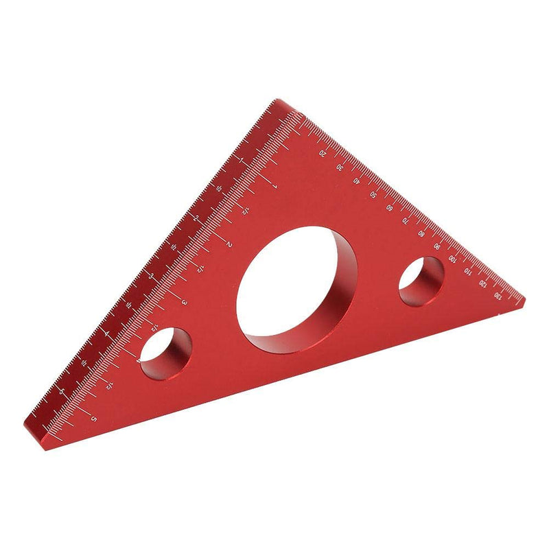 45 Degree Aluminum Alloy Angle Ruler Inch Metric, Carpentry Squares DIY Woodworking Triangle Ruler Measuring Gauging Tool for Industrial Household