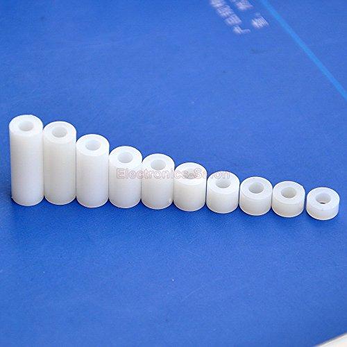 Electronics-Salon Nylon Round Spacer Assortment Kit, for M3 Screws, Plastic.