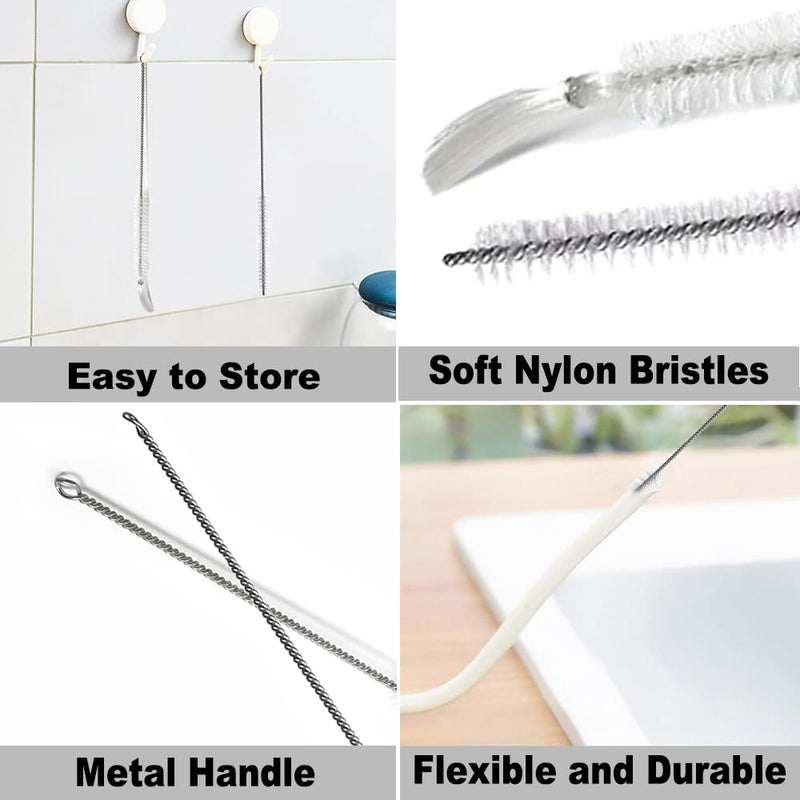 Utoolmart 15mm Dia Twist Handle Nylon Test Tube Brush Bottle Cleaning Brush Cleaner Industrial Brush Straw Cleaning Brush Manual Wire Brush 5Pcs