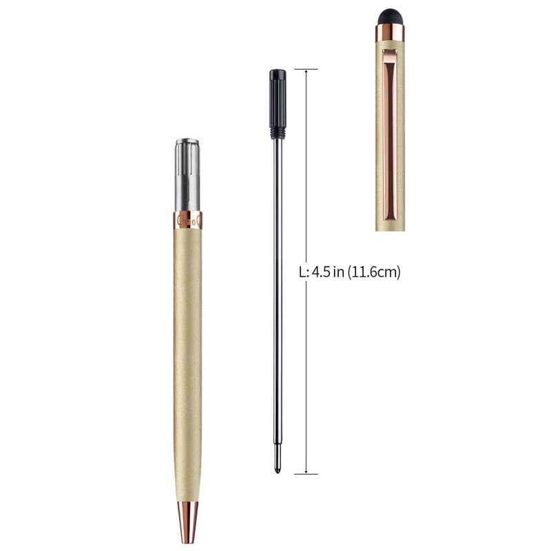 4.5 in (11.6cm) Replaceable Ballpoint Pen Refills Specially for ChaoQ Slim Series Stylus Pens (Pack of 10, Black Ink)