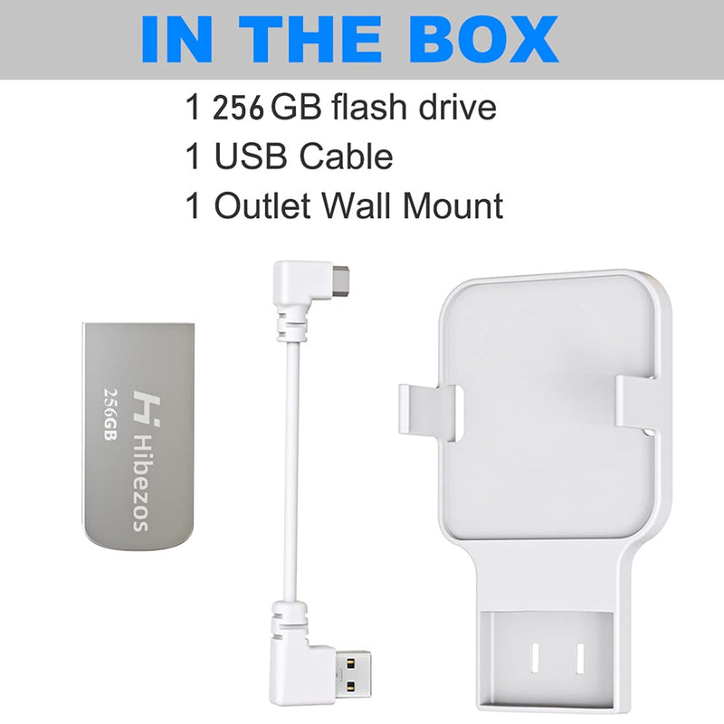 256GB USB Flash Drive and Outlet Mount for Blink Sync Module 2, Save Space and Easy Move Mount Bracket Holder for Blink Outdoor Indoor Security Camera System, Without Messy Wires or Screws