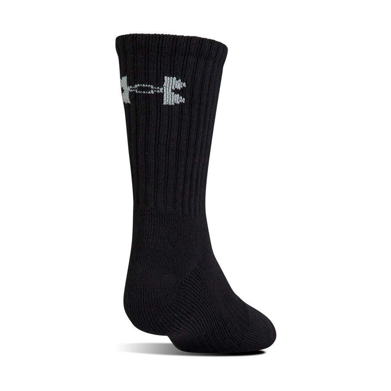 Under Armour Adult Cotton Crew Socks, 6-Pairs , Black/Gray , Medium