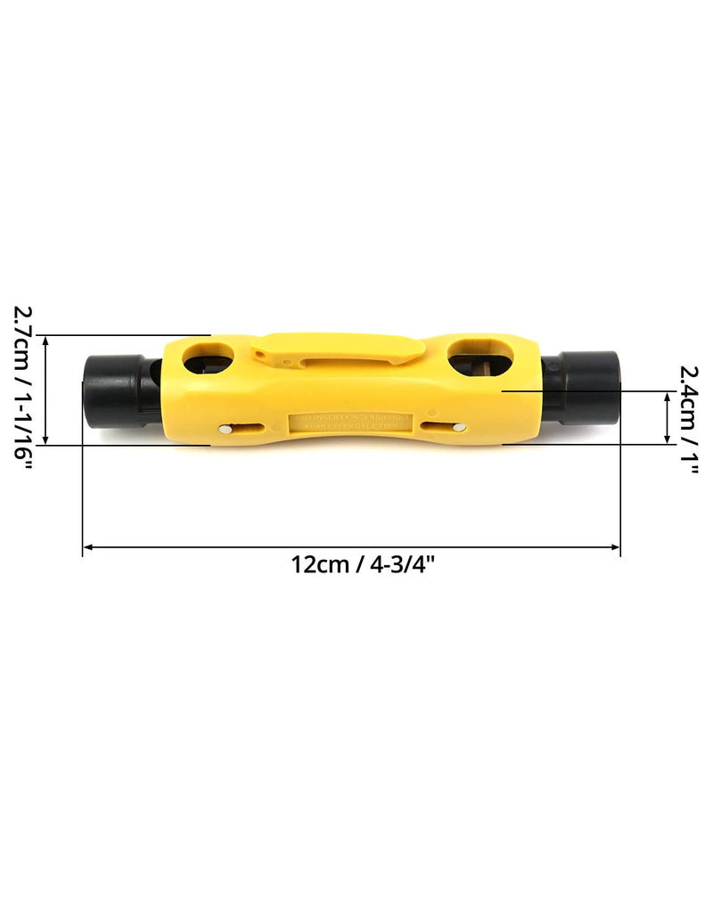 QWORK Double Ended Coax Stripper, 2 Pack Coxaial Cable Stripper Wire Cutter Coax Stripping Tool for RG7/11 and RG59/6/6Q