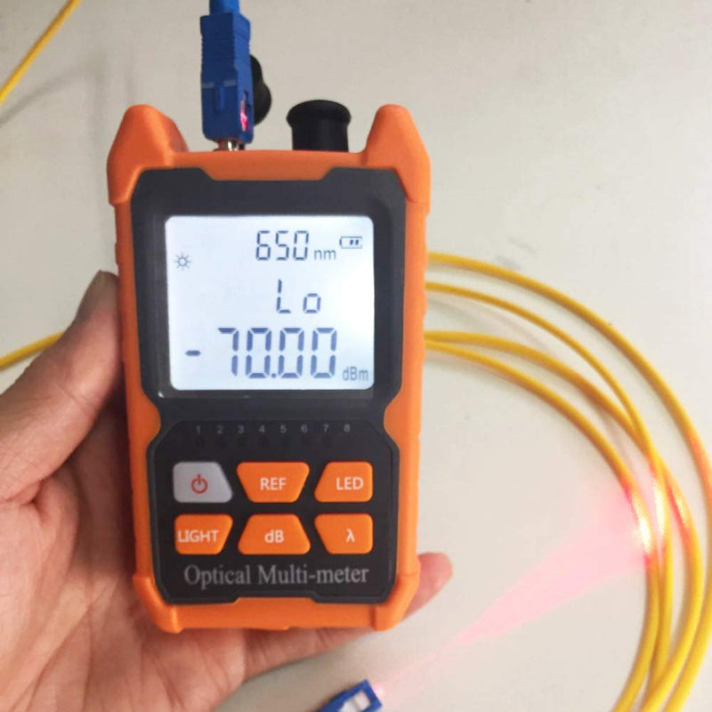 D YEDEMC Fiber Optic Cable Tester Portable Optical Fiber Power Meter FC/SC/ST Universal Interface Fiber Tester Built-in 1Mw Visual Fault Locator (OPM&VFL) OPM&VFL