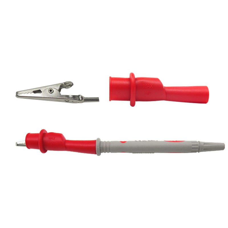 Peakelect 4PCS Insulated Alligator Clips Electrical Crocodile Clamps PVC Shell for Multimeter Test Lead Meter Probe red & Black