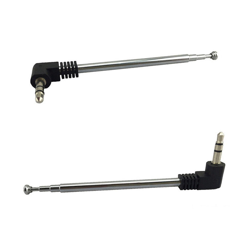 VizGiz 2 Pack 3.5mm Antenna FM AM Radio Telescopic 4 Sections Telescoping Antenna 1/8 inch Jack Plug Connector Retractable 8.5cm-25cm for Mobile Cell Phone Bluetooth Mini Speaker Radio ANT Port
