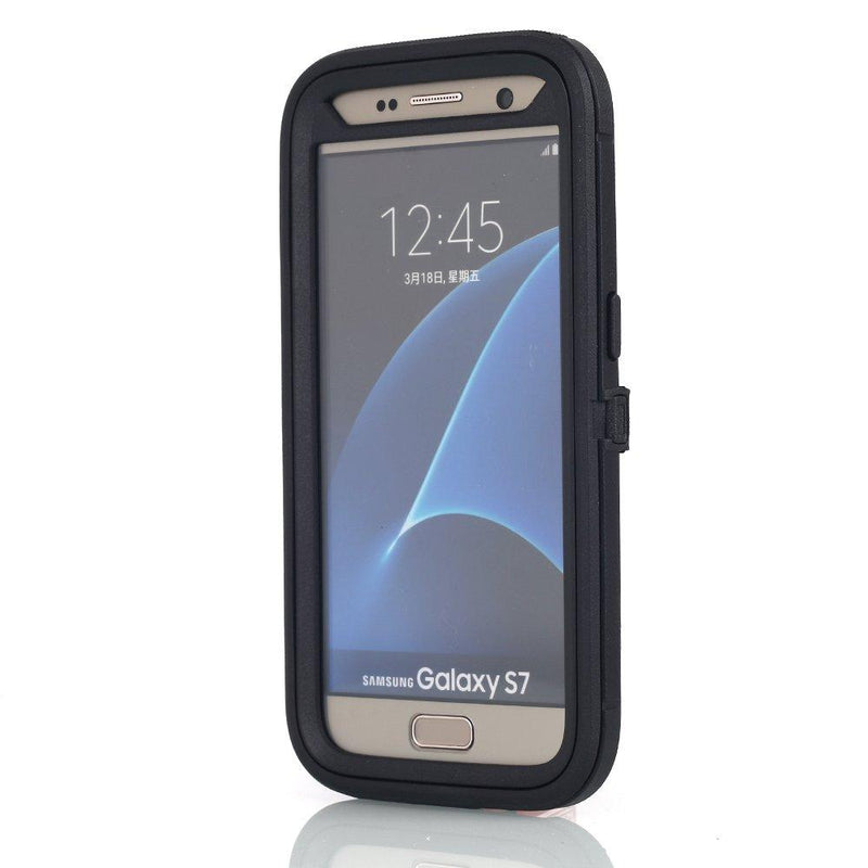 Galaxy S7 Case, AICase [Heavy Duty] [Full Body] Tough 4 in 1 Rugged Shockproof Cover with Belt Clip Armor Protective Cover for Samsung Galaxy S7 (2016) (Black) Black