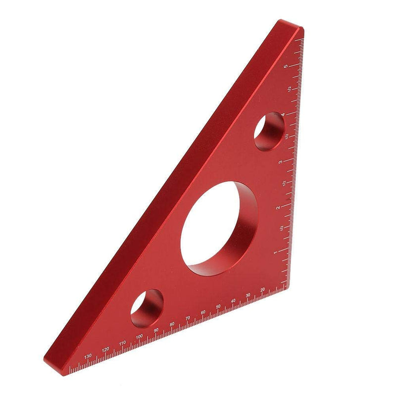 45 Degree Aluminum Alloy Angle Ruler Inch Metric, Carpentry Squares DIY Woodworking Triangle Ruler Measuring Gauging Tool for Industrial Household