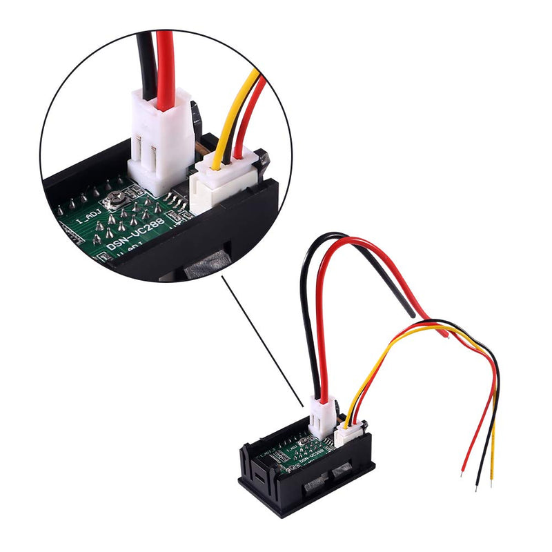 ACEIRMC 2pcs 0.28" LED Voltmeter Ammeter, Red and Blue Digital Multimeter Display Voltage Current Tester,DC 0-100V 10A Detector Voltage Current Meter Panel Amp Volt Gauge